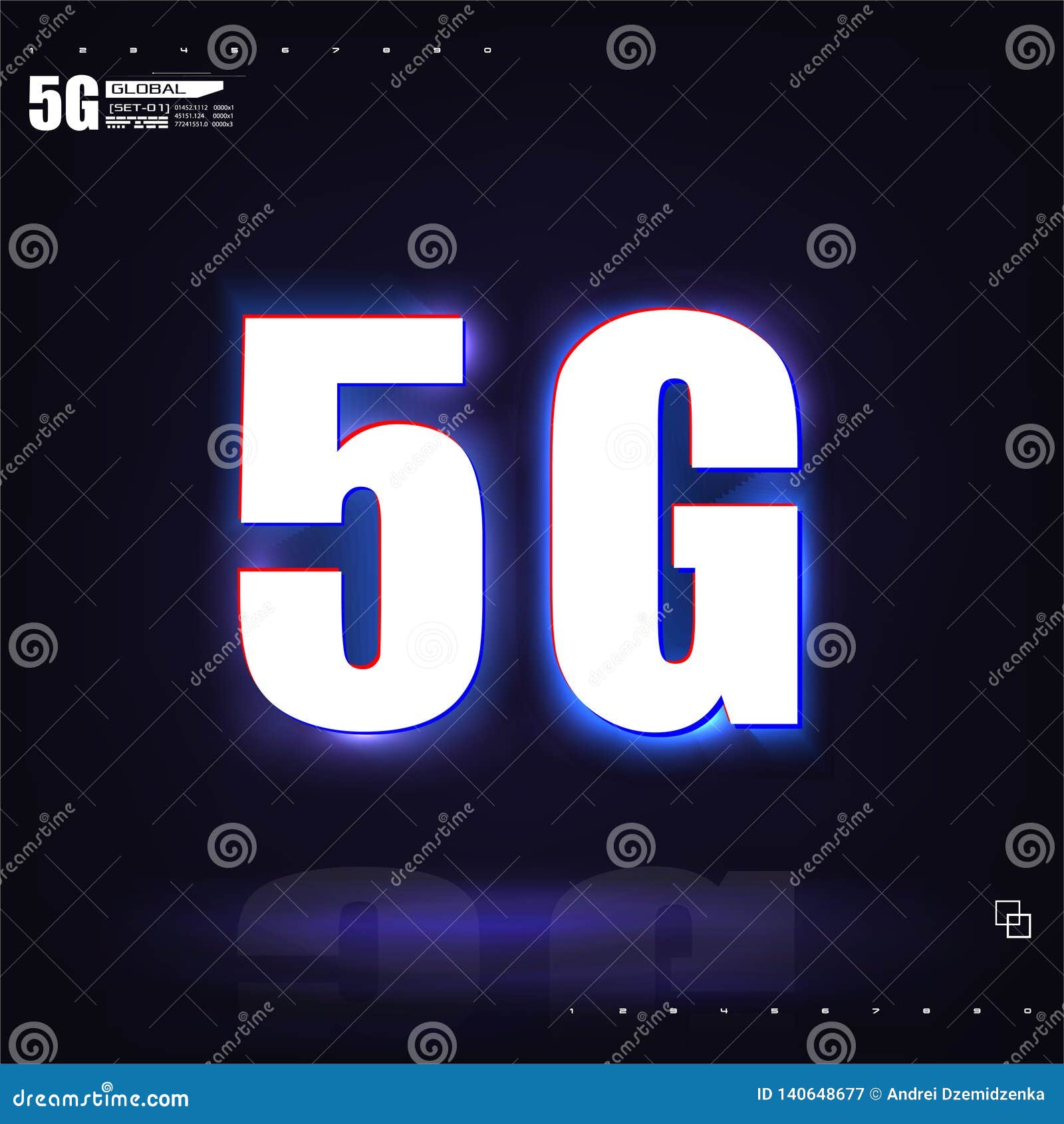 dark poster 5g networks. neon-style